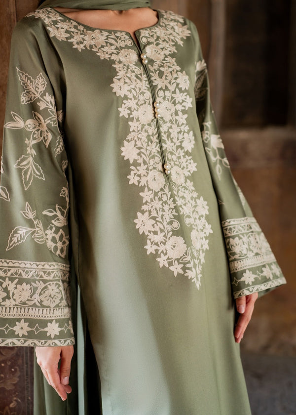 Zehra – Sage Green 3 Piece Embroidered Set