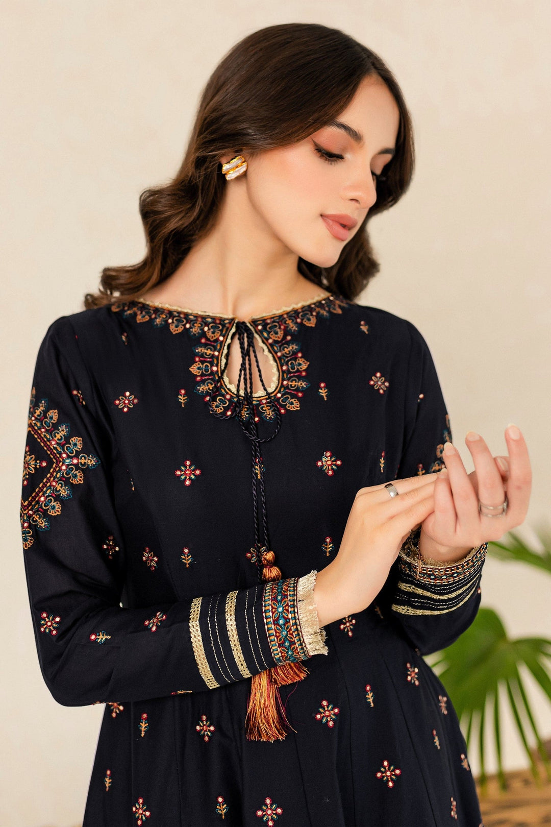 Zarqaa – Classic Black Stitched 2 Piece Suit