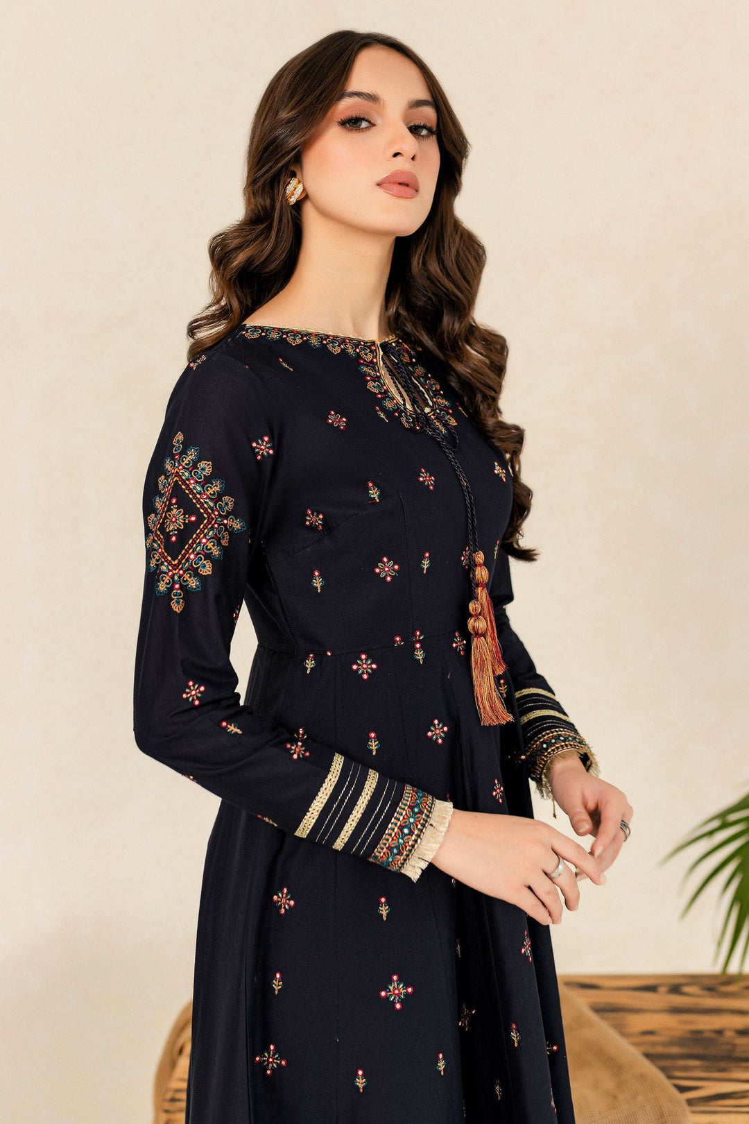 Zarqaa – Classic Black Stitched 2 Piece Suit