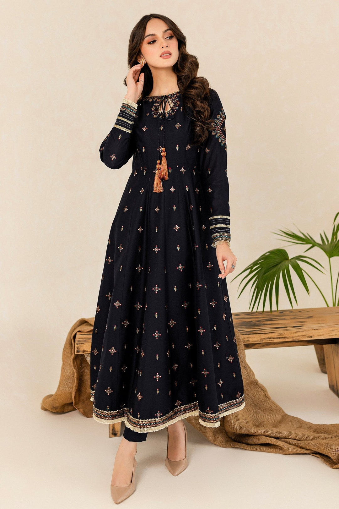Zarqaa – Classic Black Stitched 2 Piece Suit