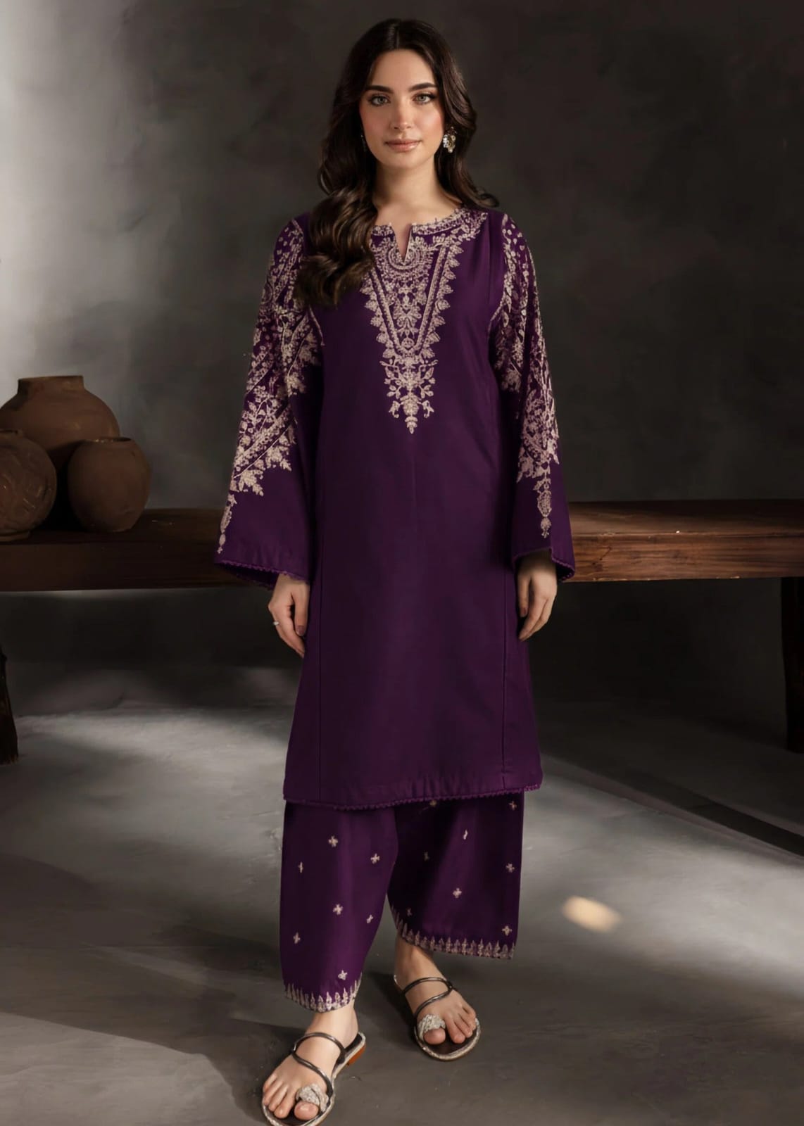 Zareen – Purple Embroidered Festive 2-Piece Set